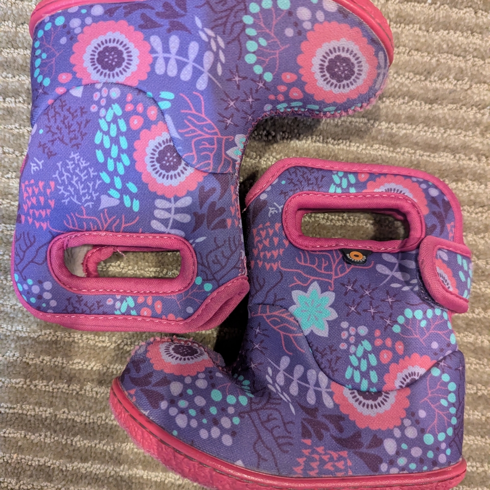 Bogs Floral Purple Kids Boots